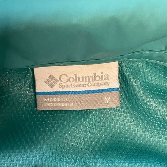 Columbia Women’s detachable hood breathable/Teal Hooded Windbreaker Jacket - Picture 7 of 15